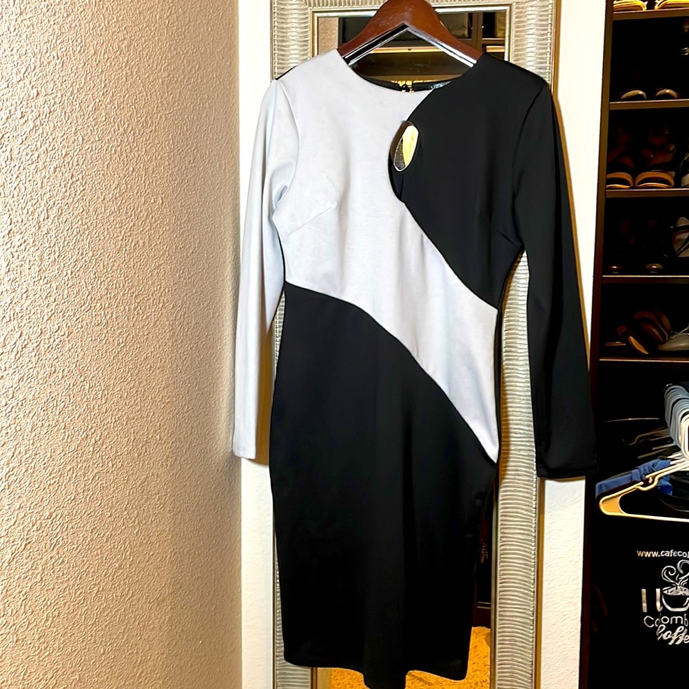 Venus Midi Dress - White/Black by Venus